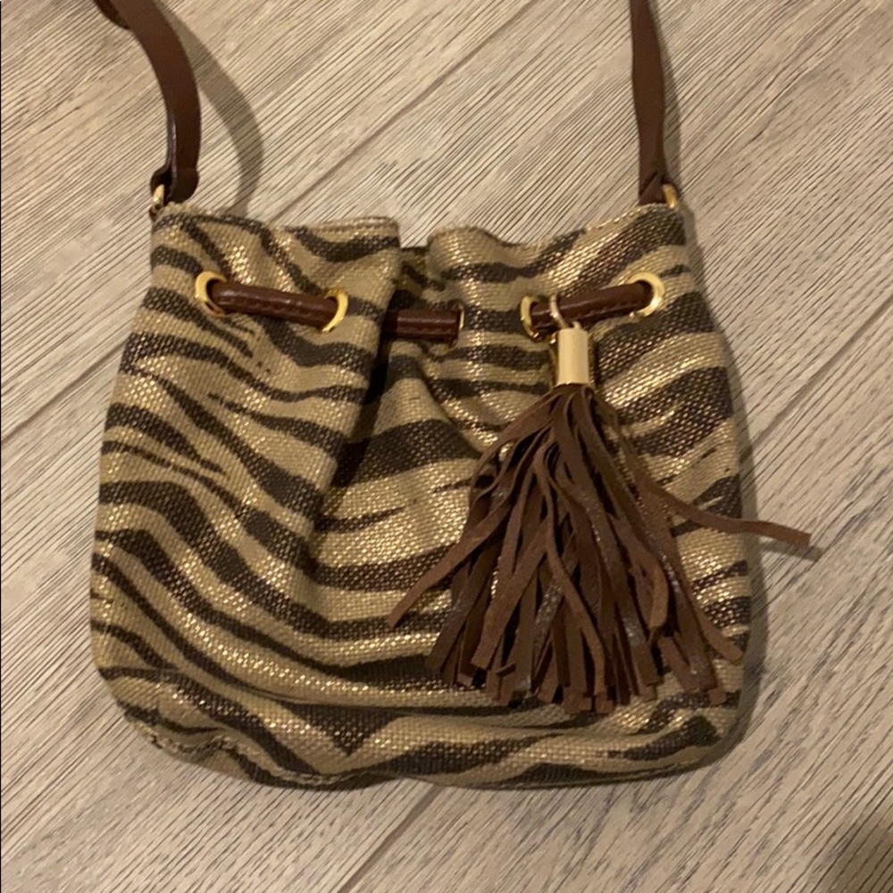 Brown zebra crossbody